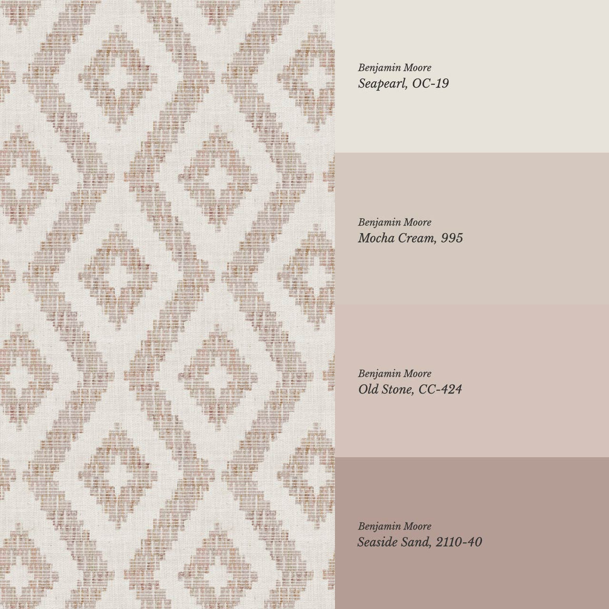 Rodelia Woven Rhythm Neutral Beige Dusty Rose Wallpaper