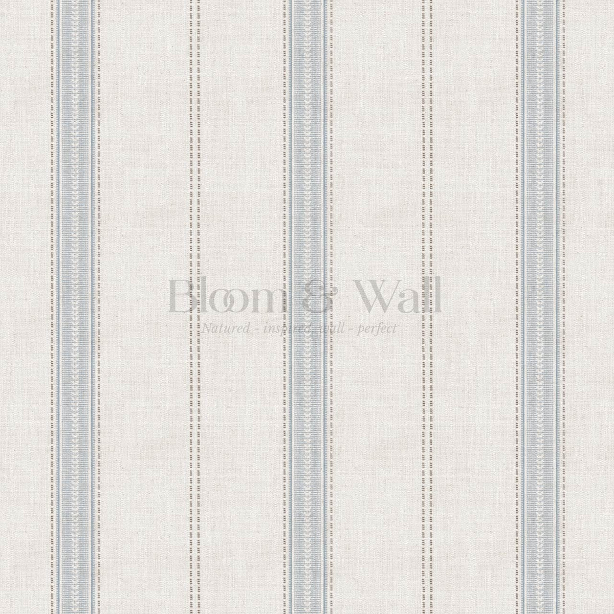 Raissa Linen Trail Neutral Linen French Blue Wallpaper