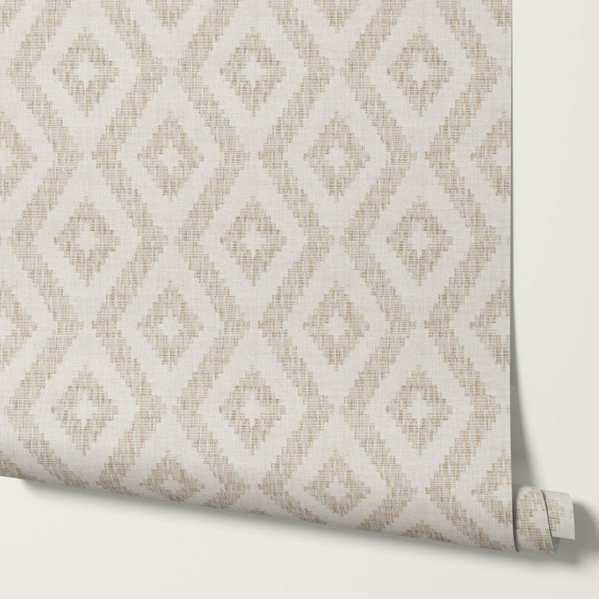 Rodelia Woven Rhythm Neutral Linen Beige Wallpaper