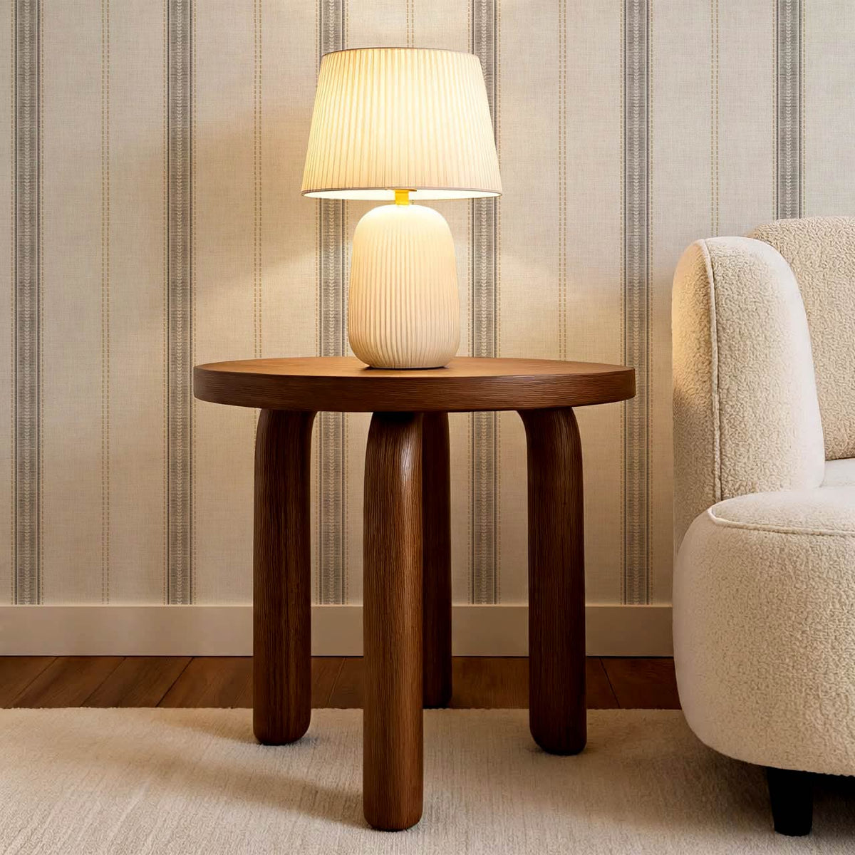 Raissa Linen Trail Neutral Linen Charcoal Wallpaper