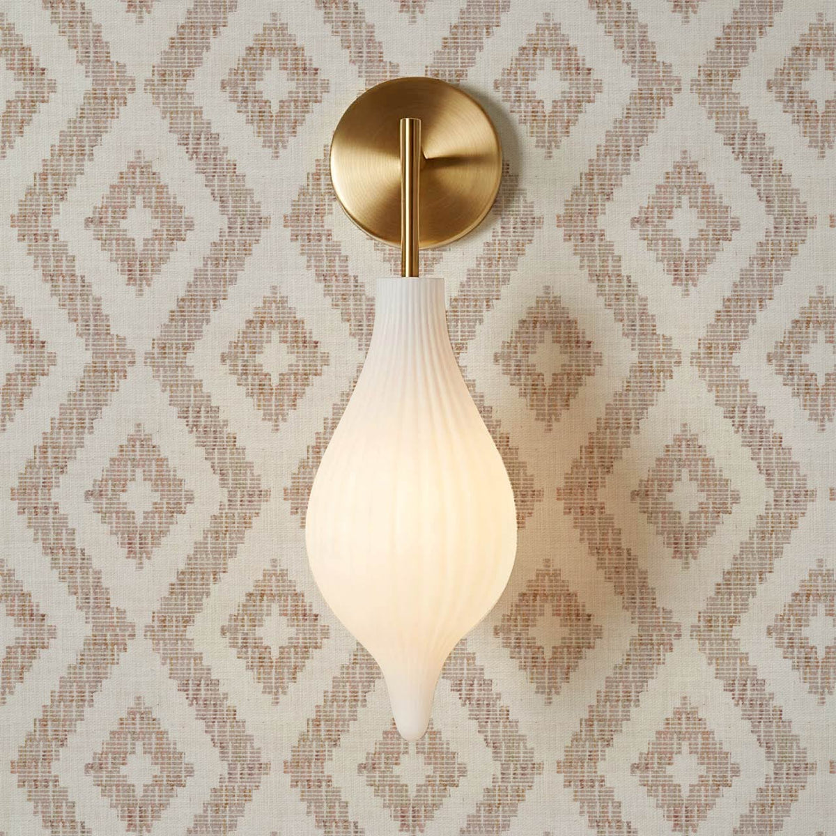 Rodelia Woven Rhythm Neutral Beige Dusty Rose Wallpaper