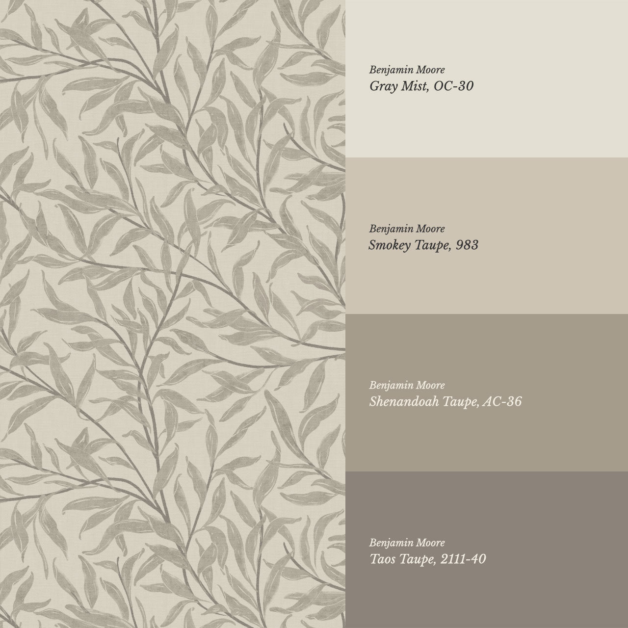 Raya Large Willowmere Vines Wheat Wallpaper