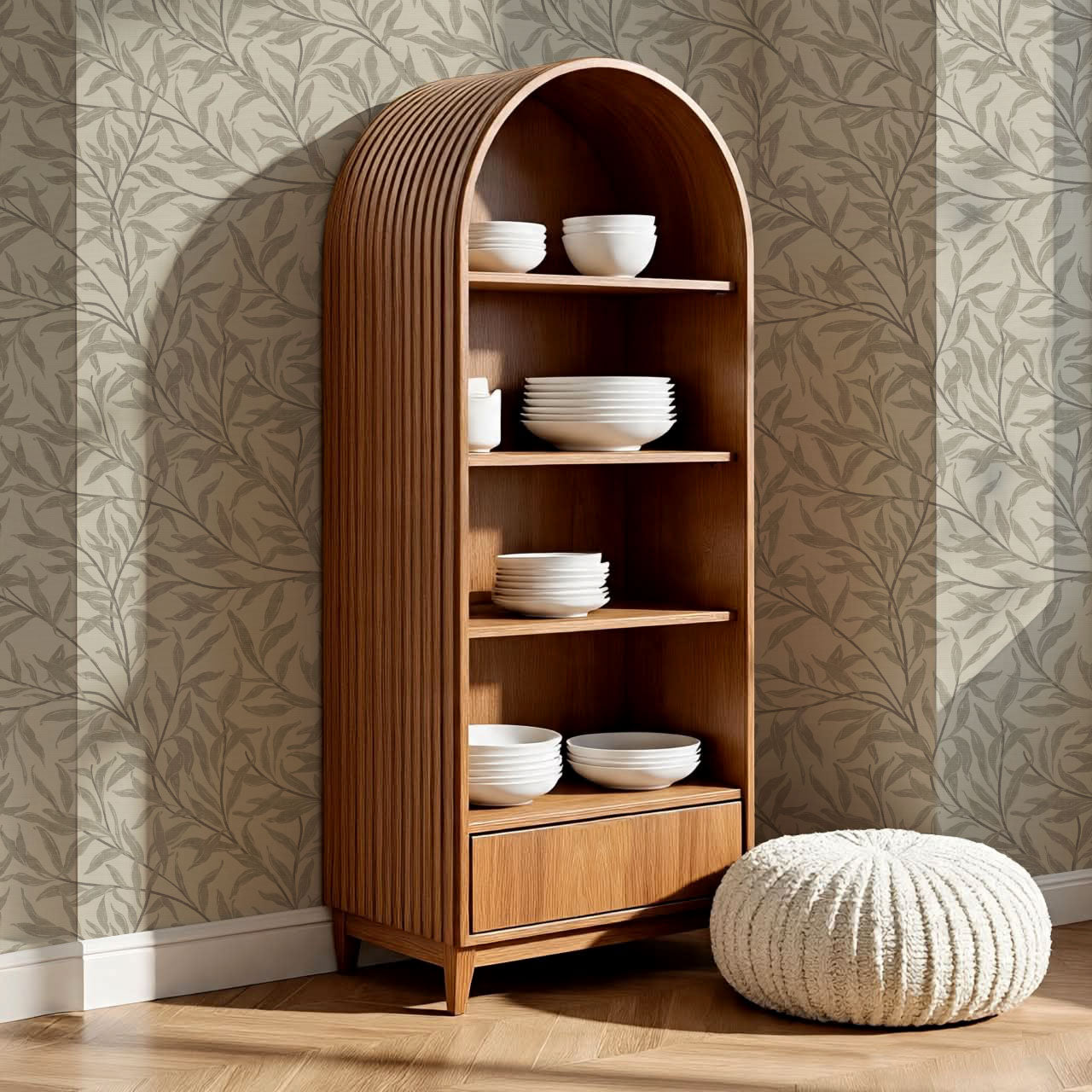 Raya Large Willowmere Vines Wheat Wallpaper