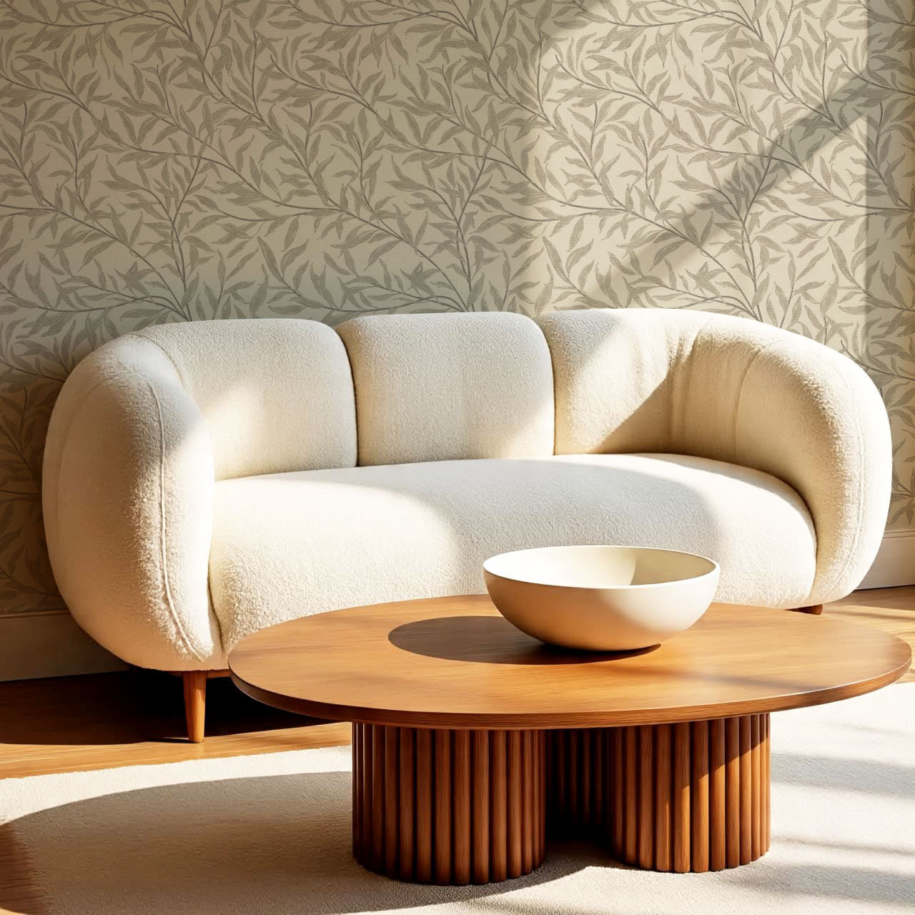 Raya Large Willowmere Vines Wheat Wallpaper