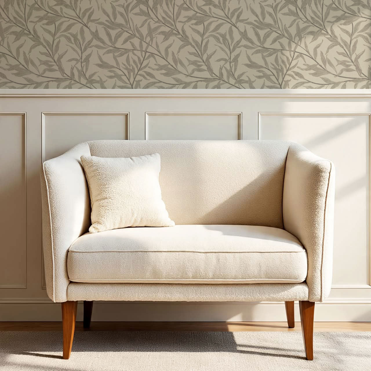 Raya Large Willowmere Vines Wheat Wallpaper