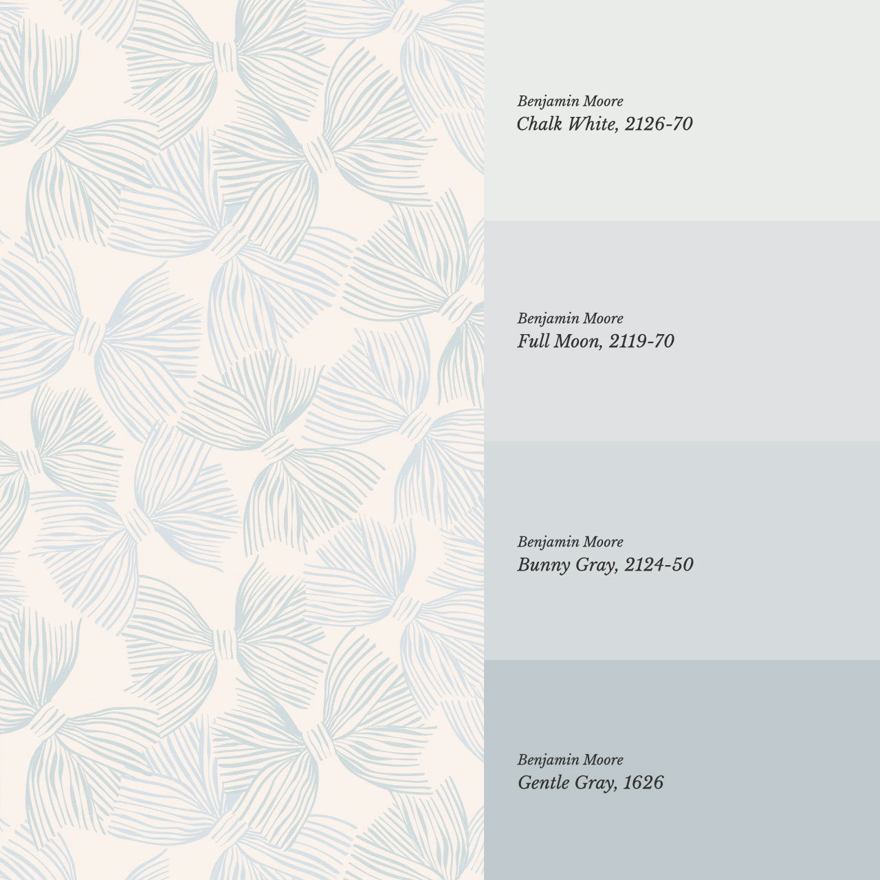 Raya Soft Bows Blue Wallpaper