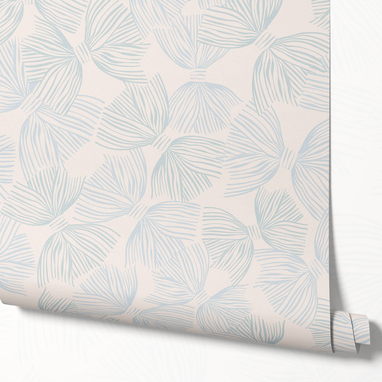 Raya Soft Bows Blue Wallpaper