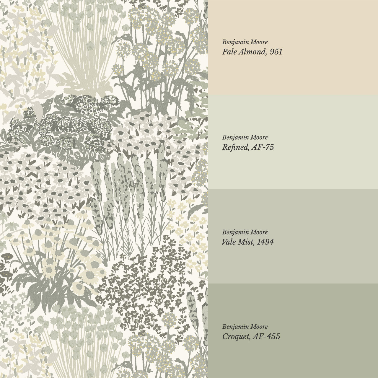 Reese Garden Bloom Pale Green Wallpaper