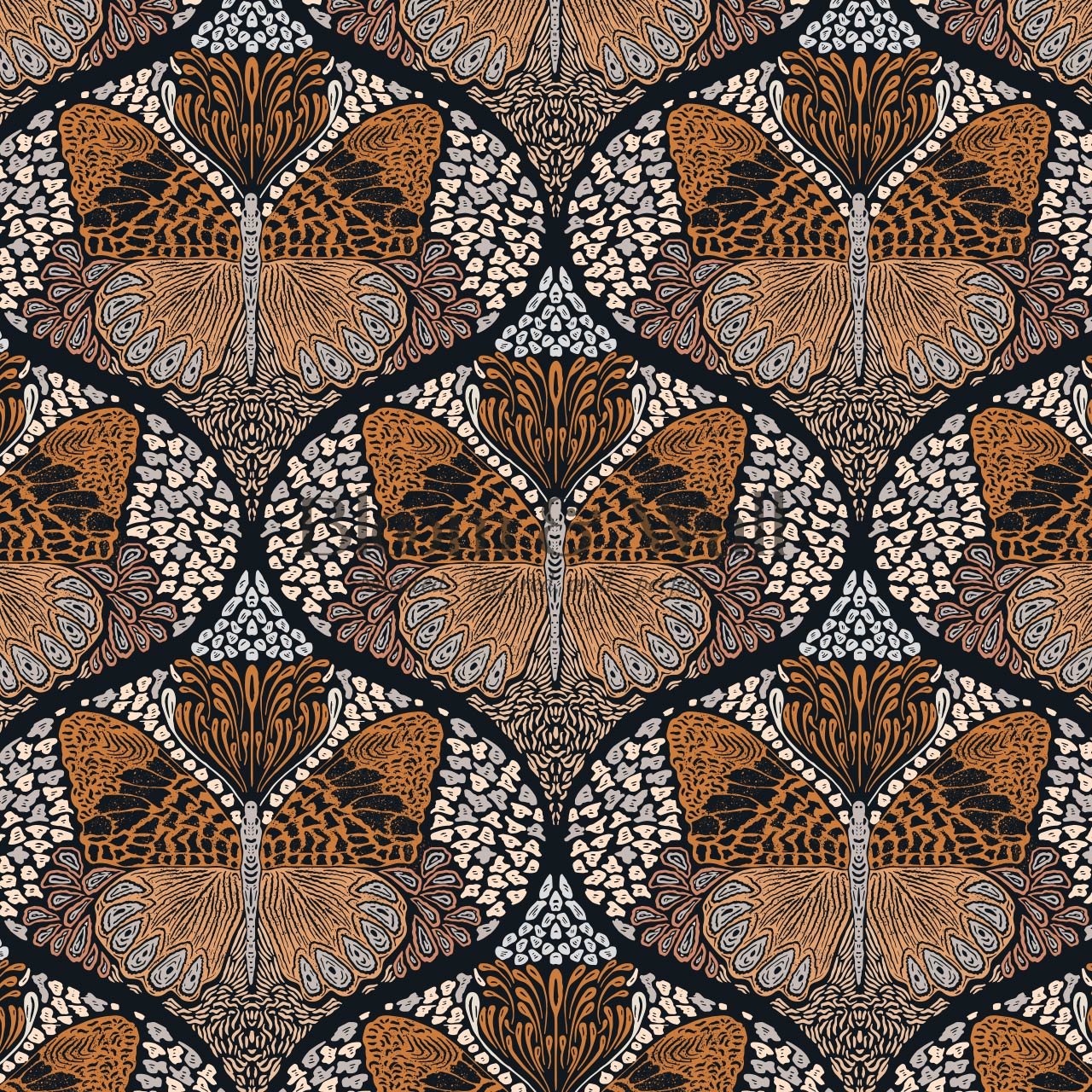Reet Butterfly Wings Black Rust Wallpaper