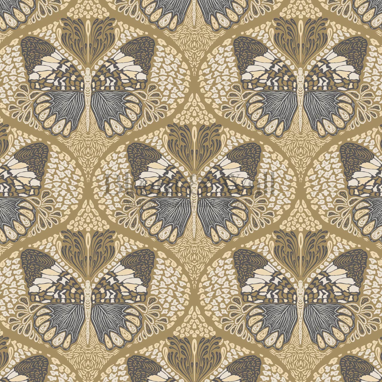 Reet Butterfly Wings Deep Olive Wallpaper