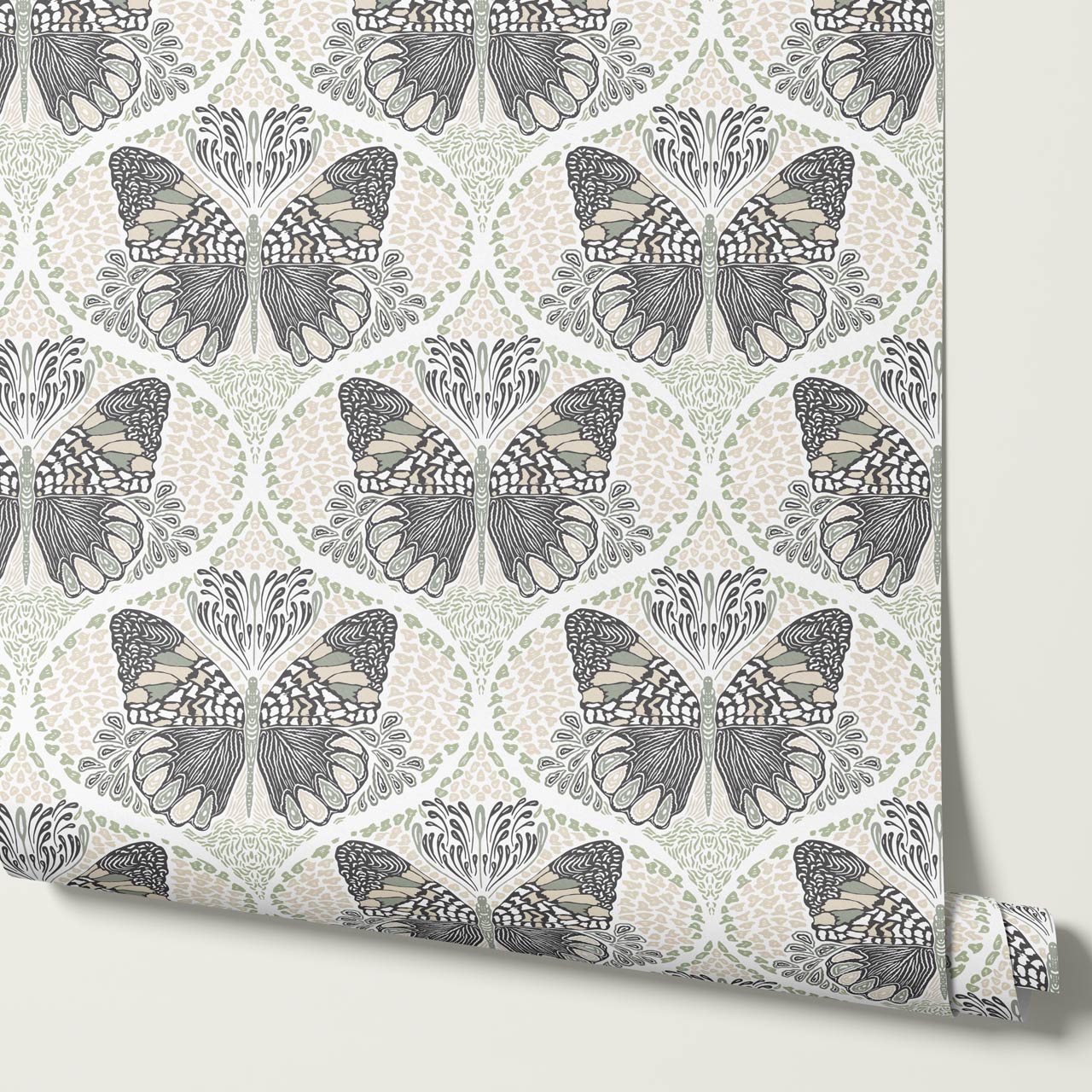 Reet Butterfly Wings Gray Beige Wallpaper