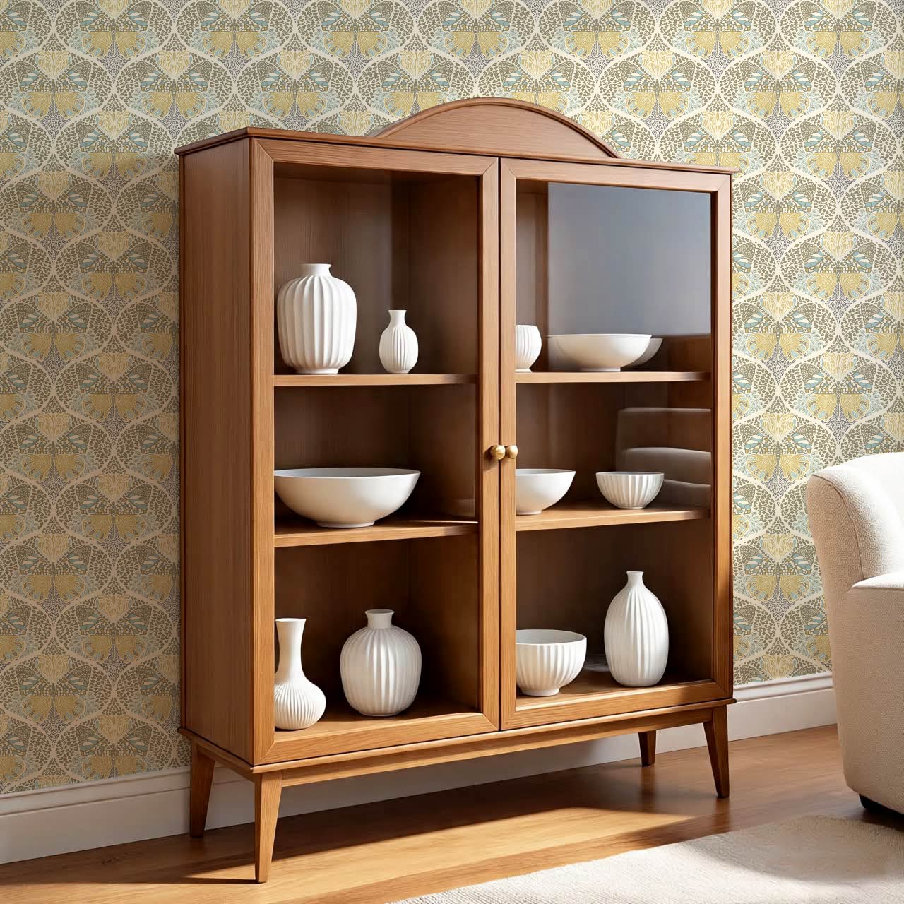 Reet Butterfly Wings Olive Gold Wallpaper