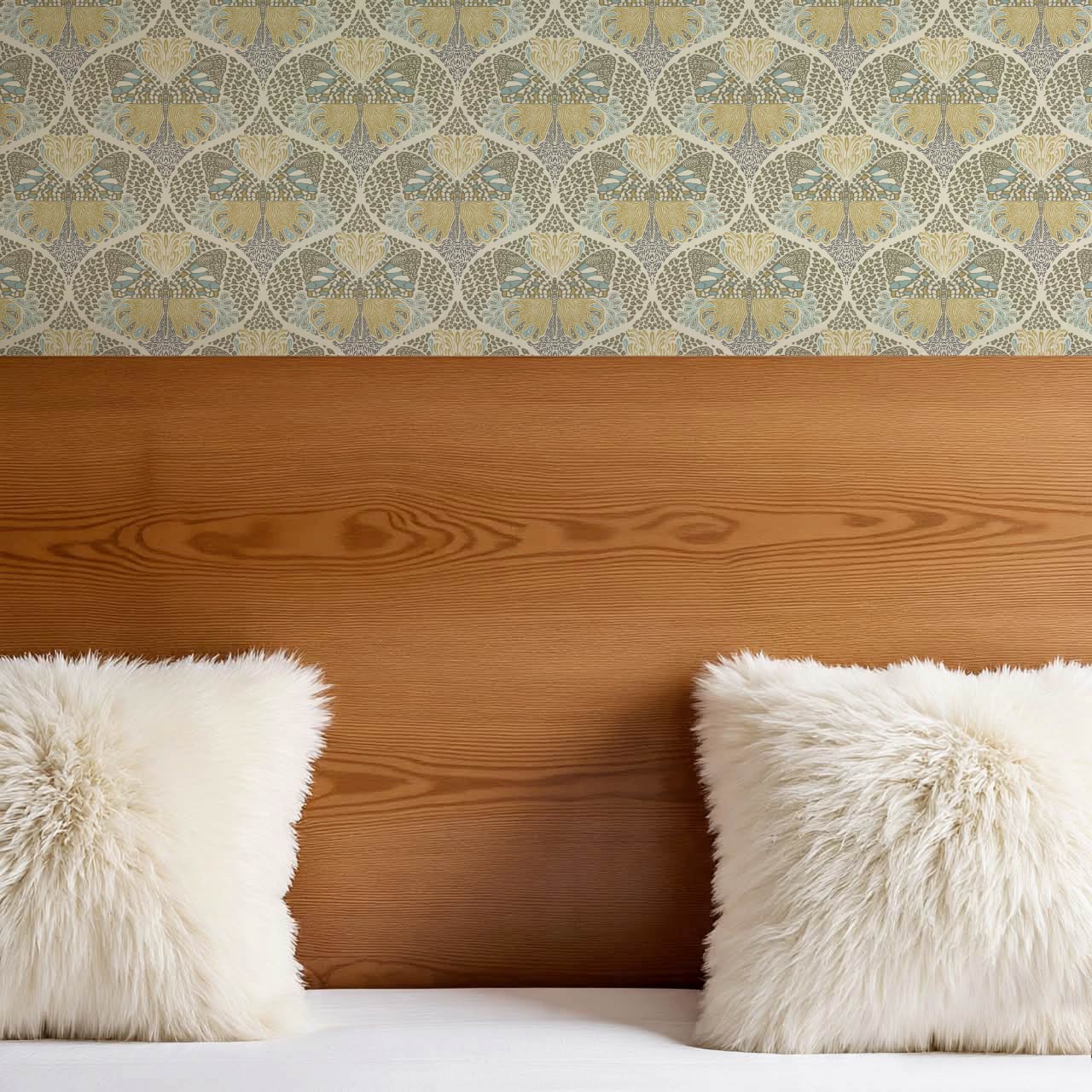 Reet Butterfly Wings Olive Gold Wallpaper