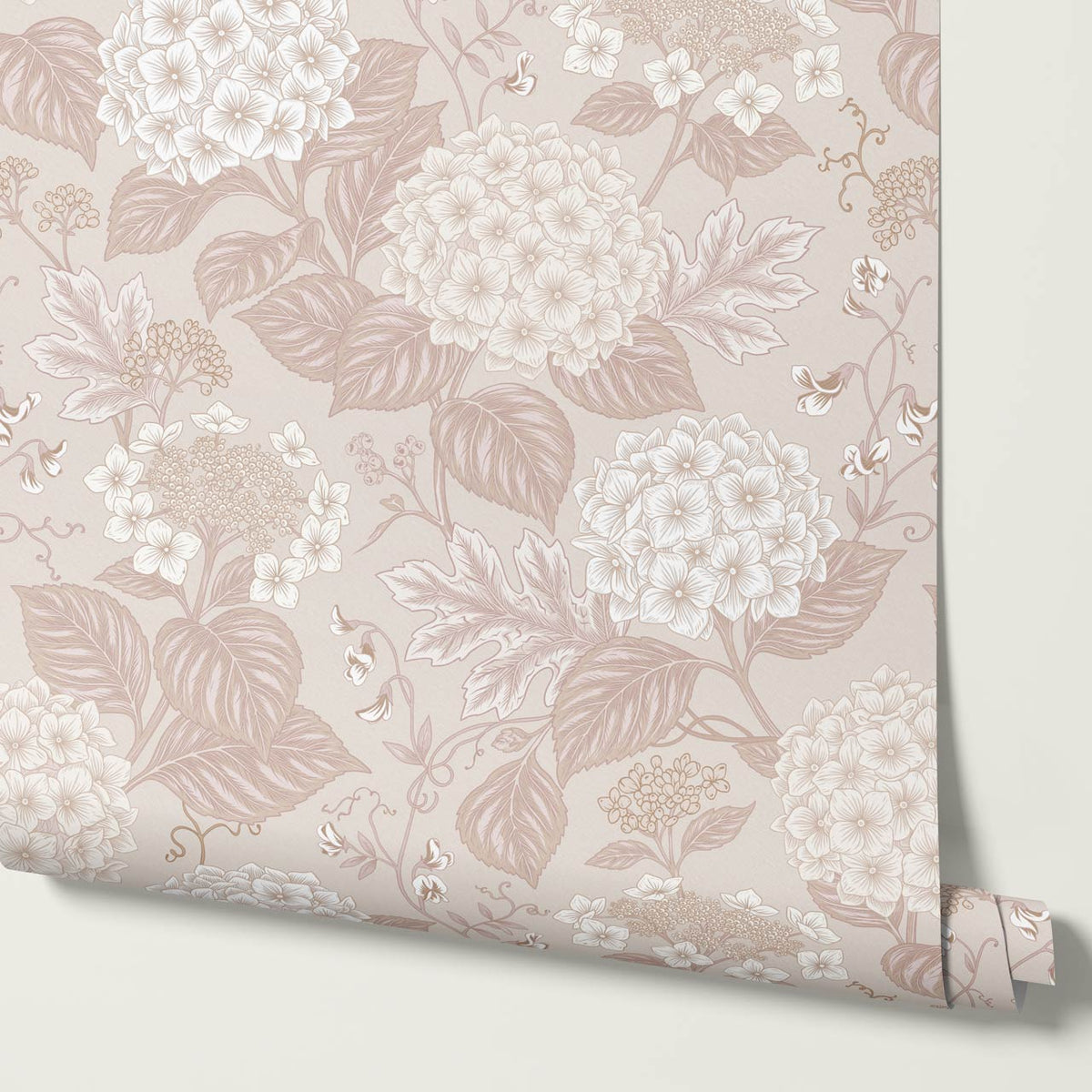 Regina Hydrangea Pink Blush Wallpaper
