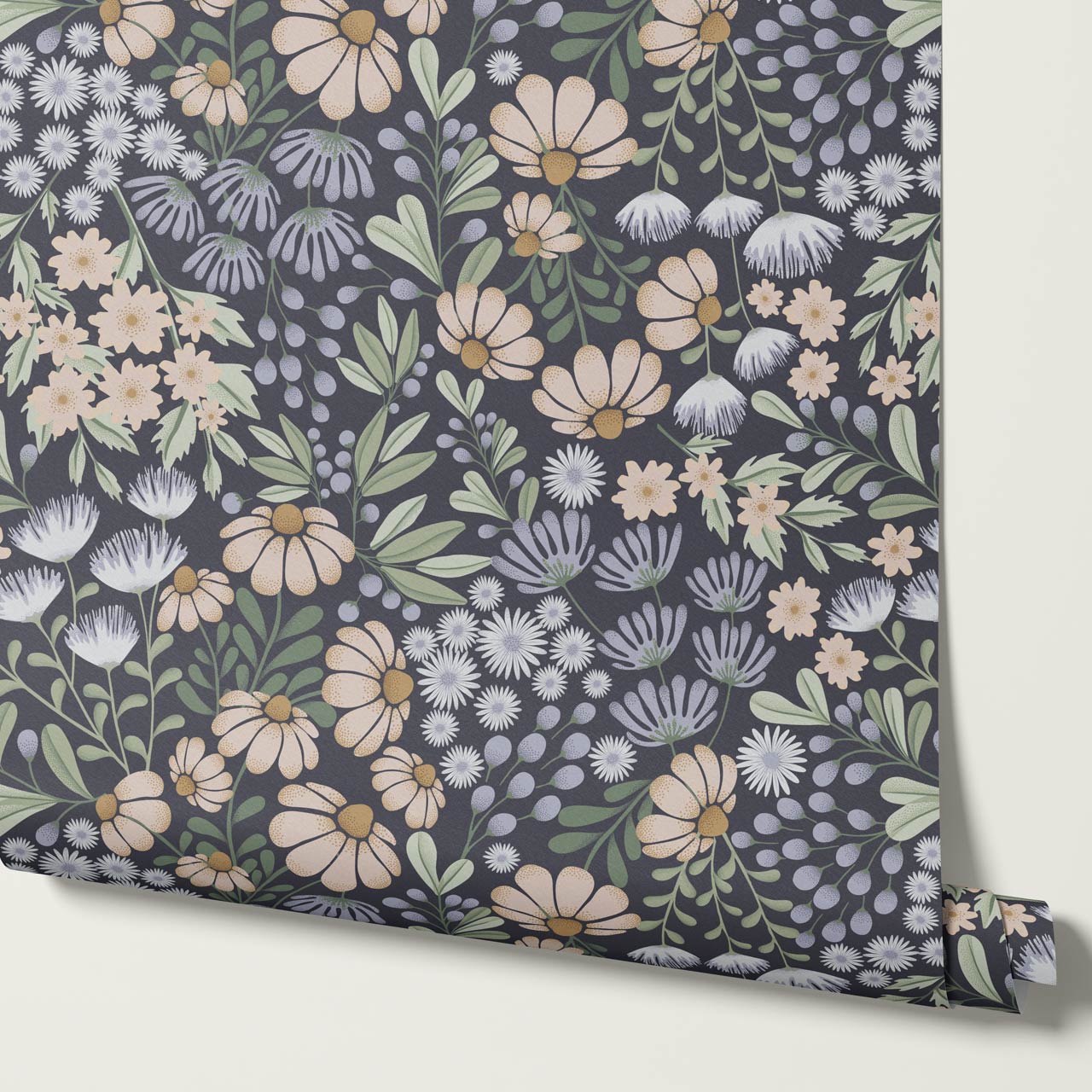 Reign Floral Wilderness Garden Blue Wallpaper