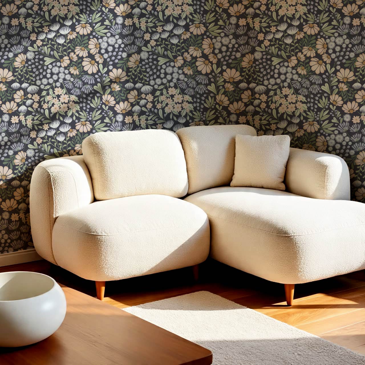 Reign Floral Wilderness Garden Blue Wallpaper