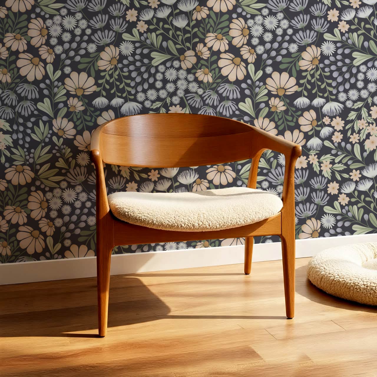 Reign Floral Wilderness Garden Blue Wallpaper