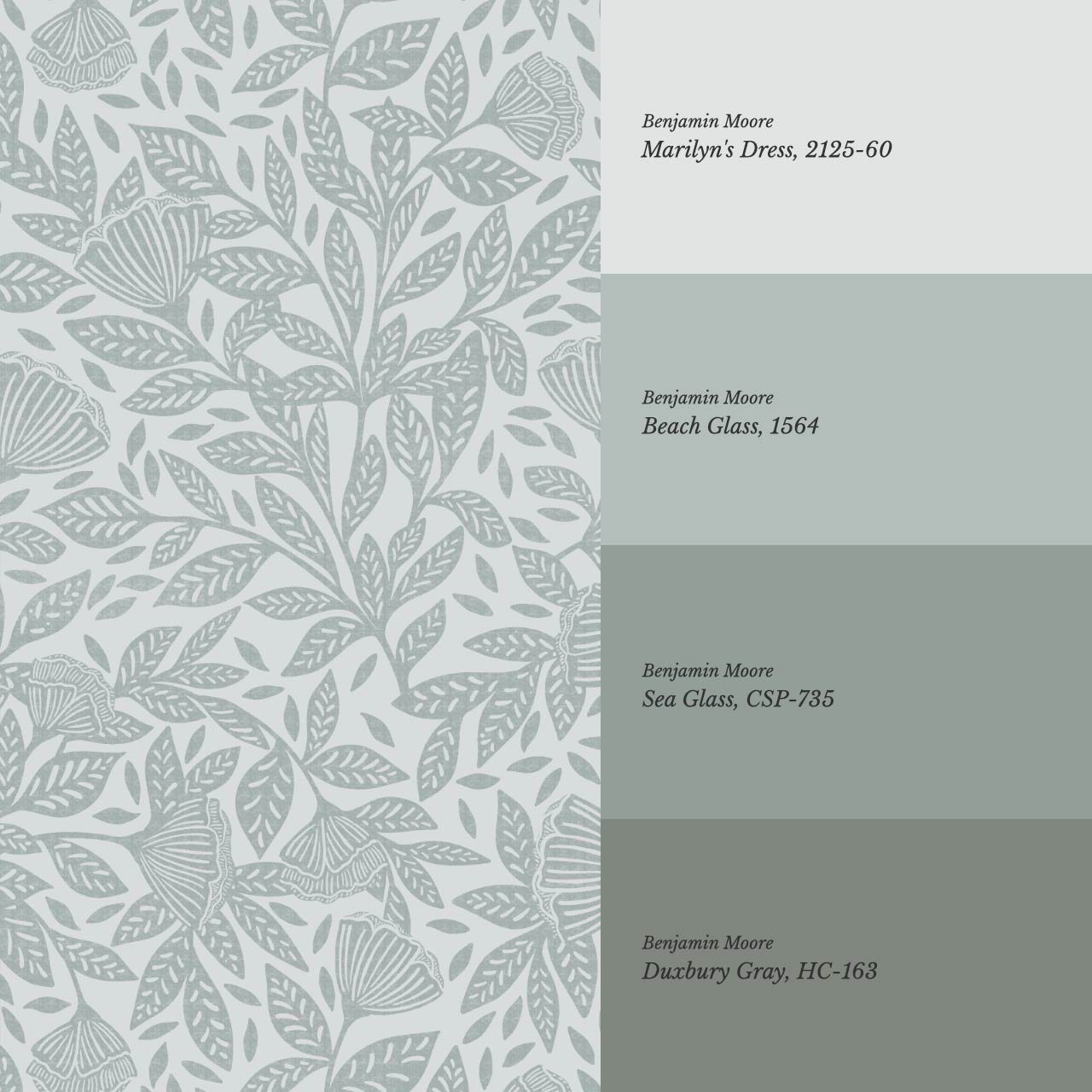 Remi Art Nouveau Floral Dusty Blue Wallpaper