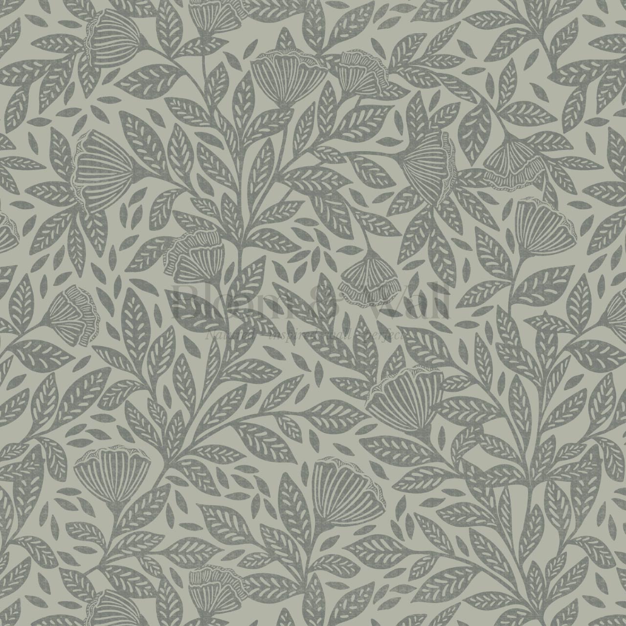 Remi Art Nouveau Floral Evergreen Wallpaper