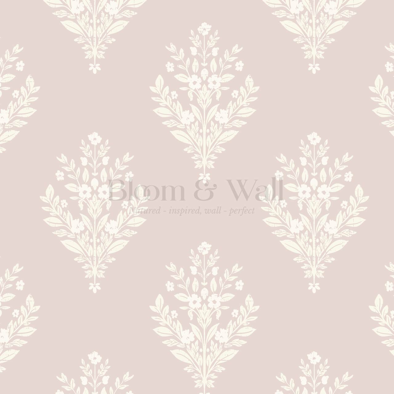 Renata Floral Medallion Mauve Cream Wallpaper
