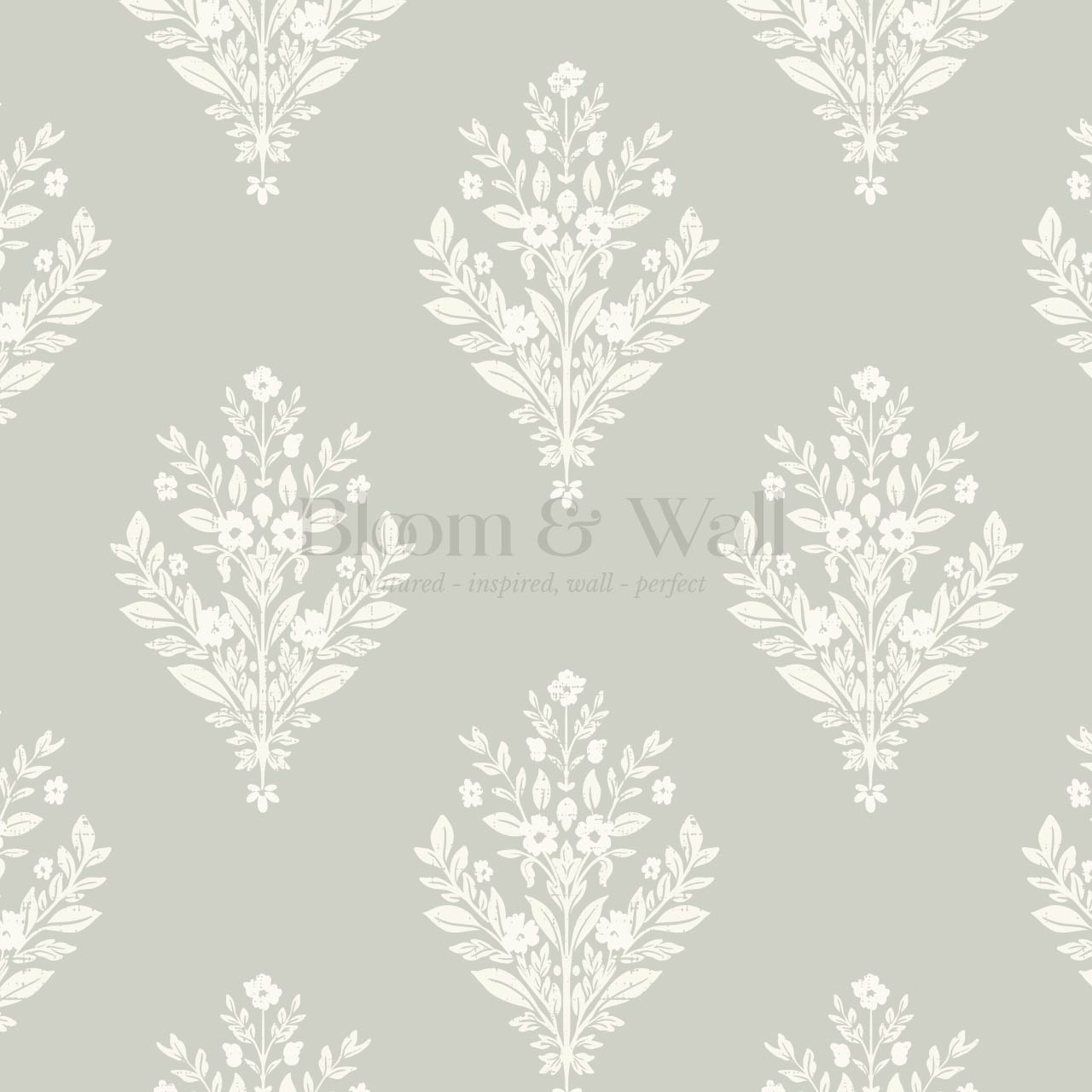 Renata Floral Medallion Sage Cream Wallpaper