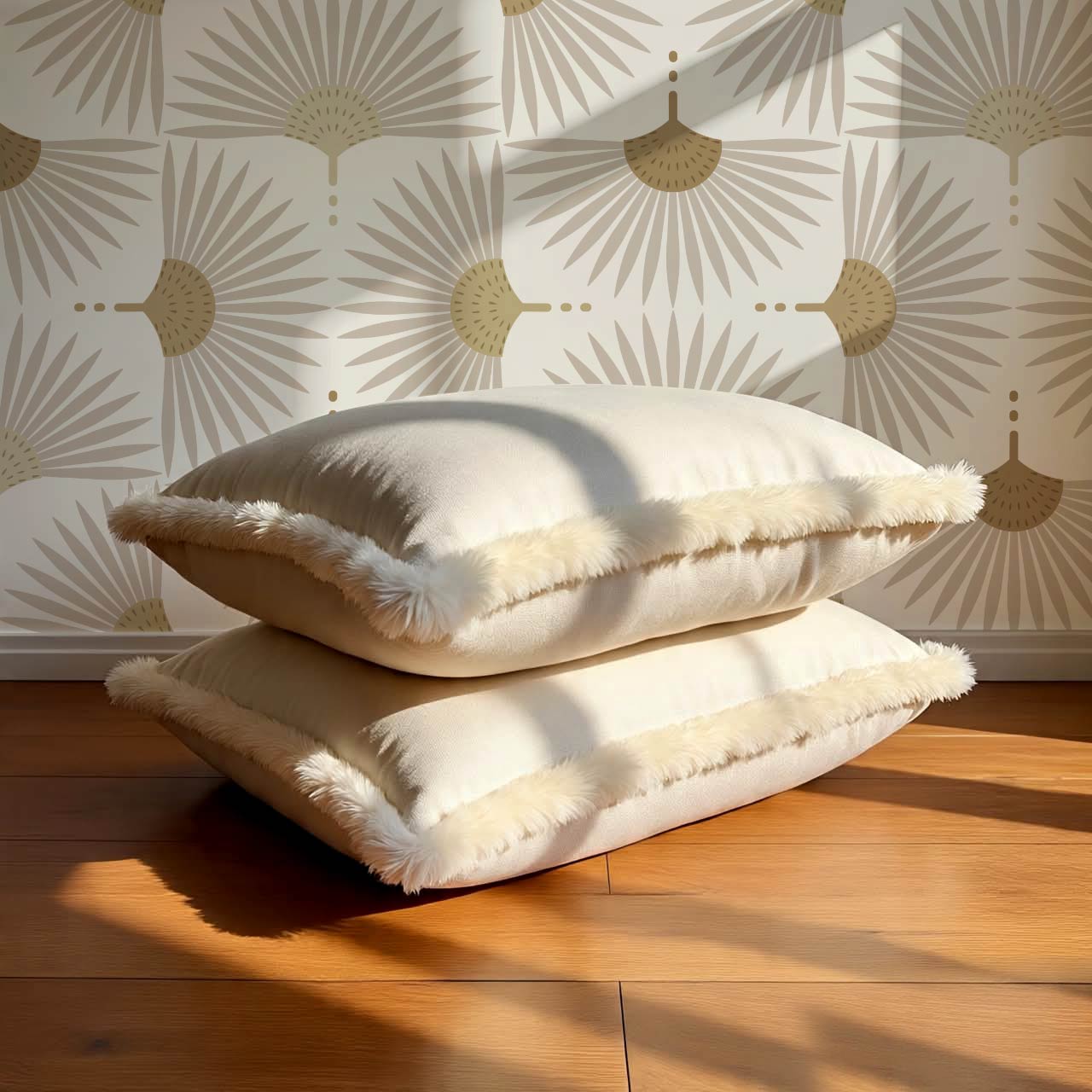 Renilda Mid-Century Sunburst Taupe Mustard Wallpaper
