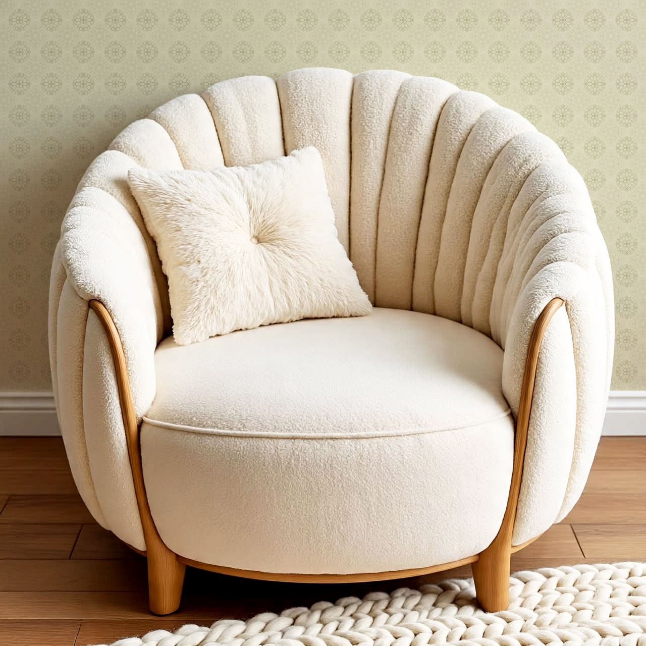 Reyna Broché Beige Wallpaper