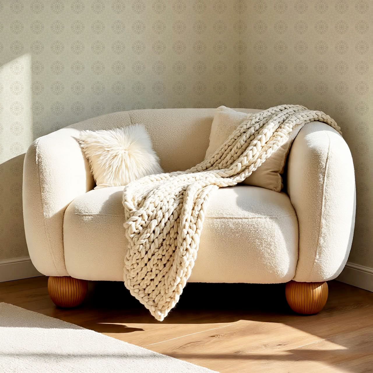 Reyna Broché Cream Wallpaper