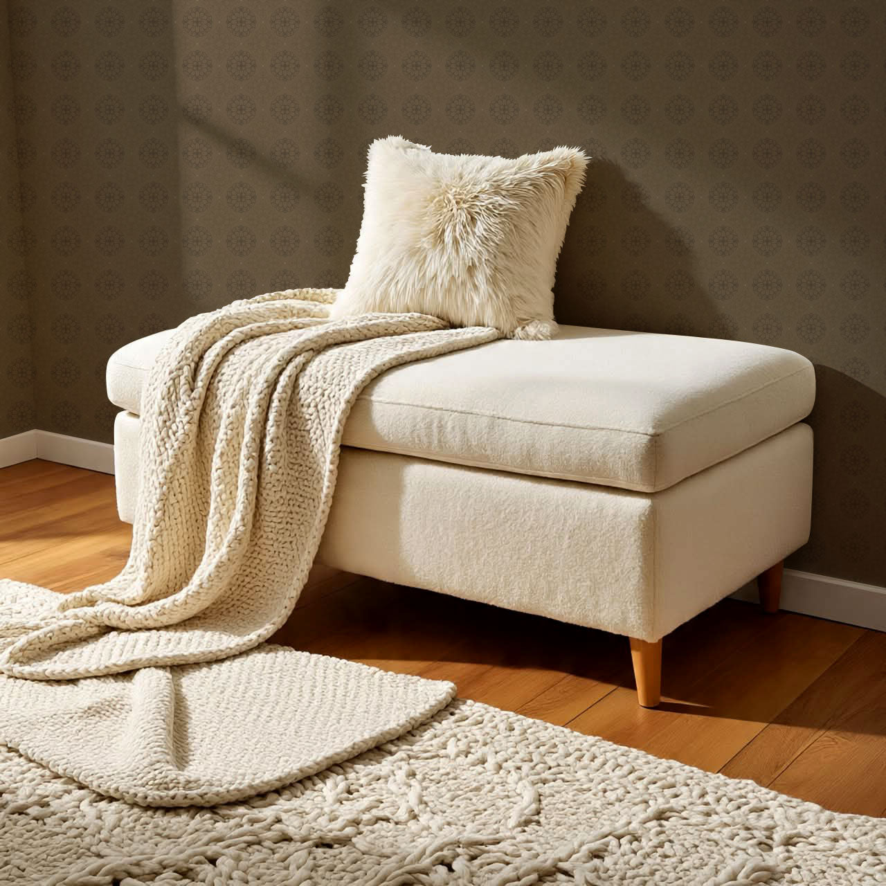 Reyna Broché Brown Wallpaper