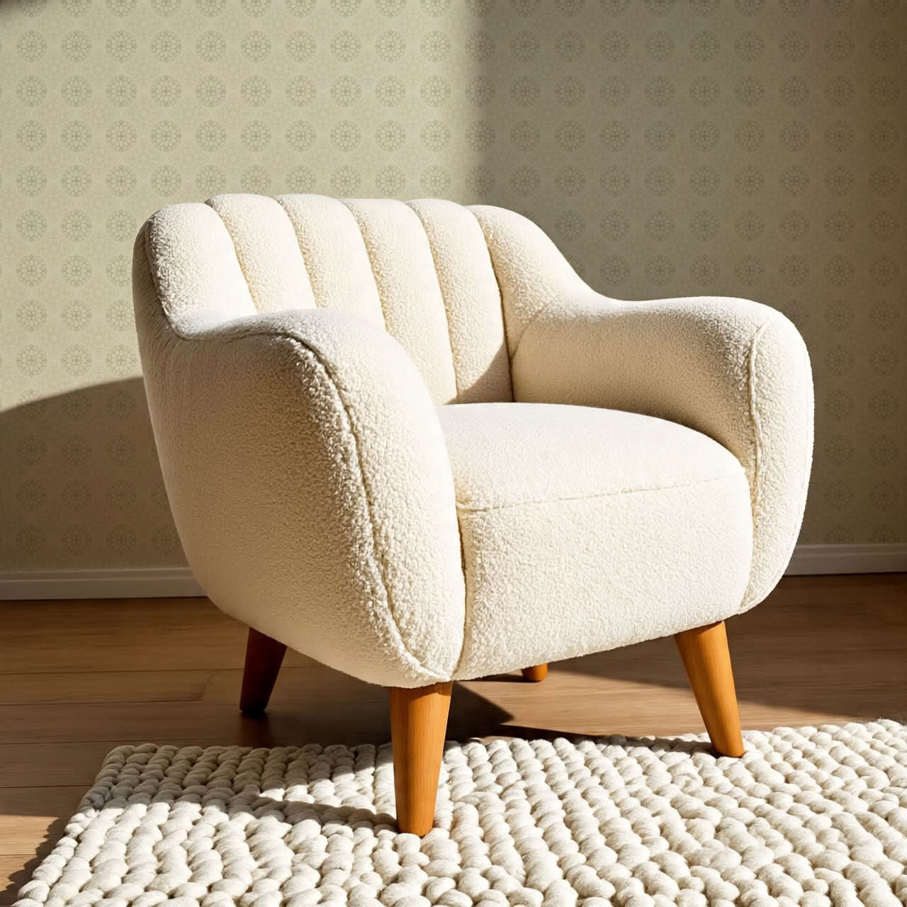 Reyna Broché Beige Wallpaper