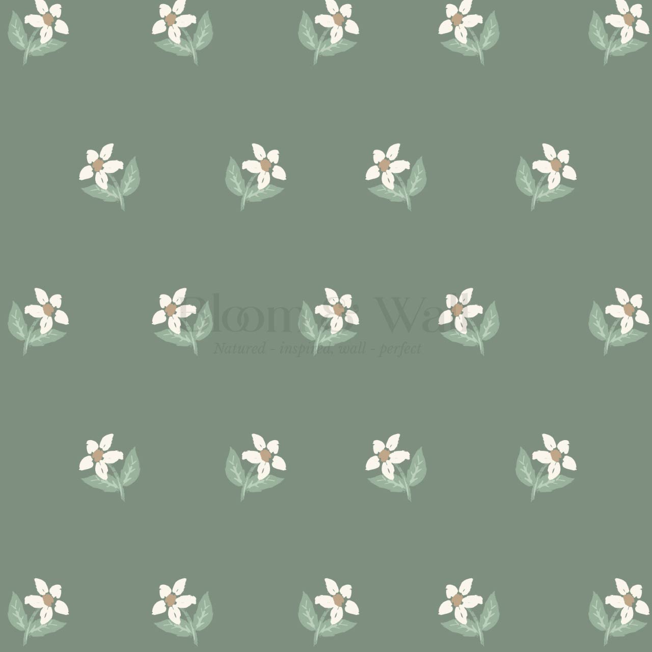 Rima Simple Anemone Green Cream Wallpaper