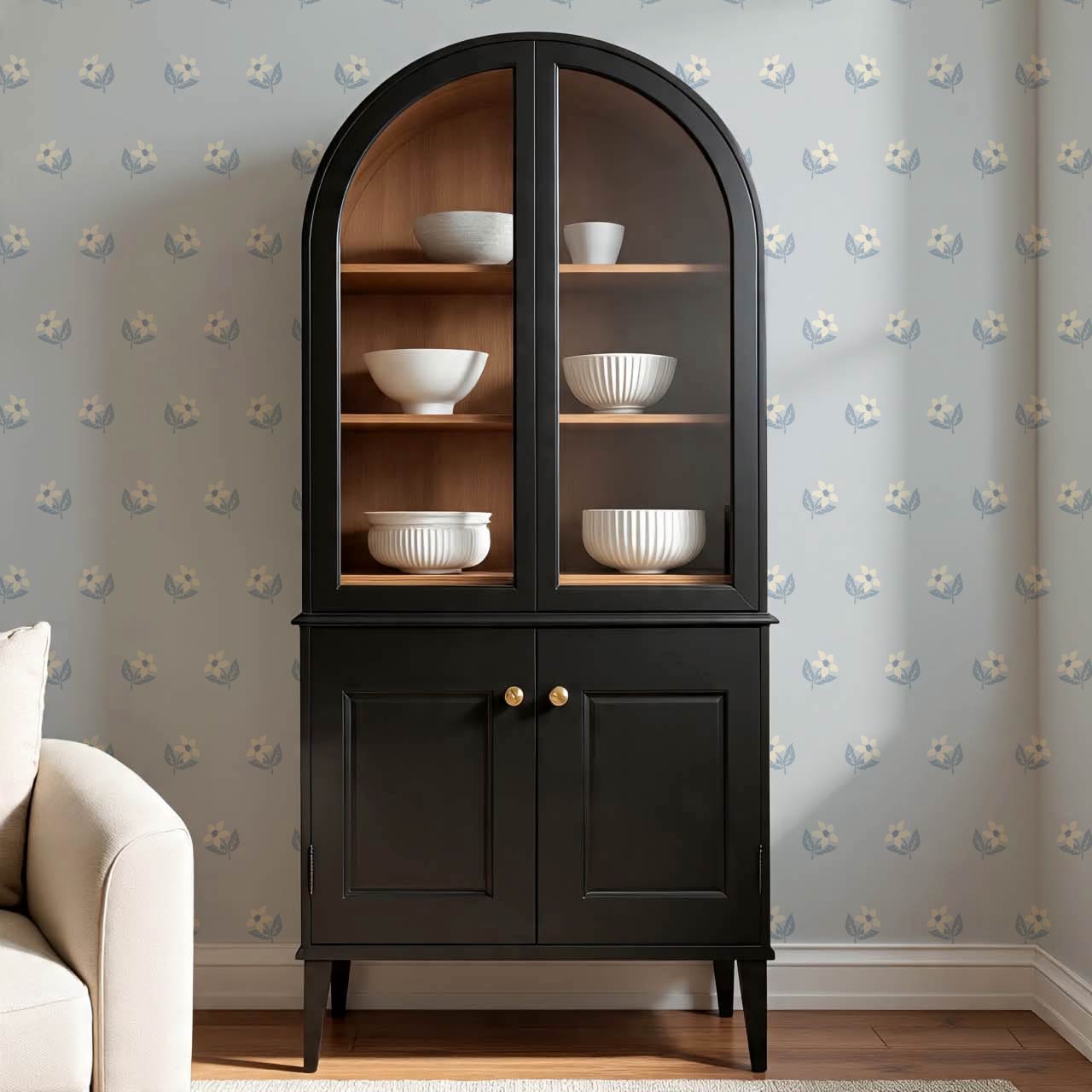 Rima Simple Anemone Blue Cream Wallpaper