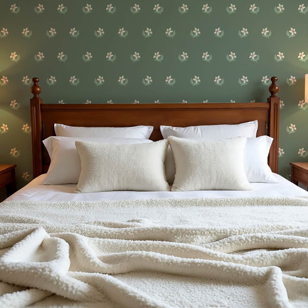 Rima Simple Anemone Green Cream Wallpaper
