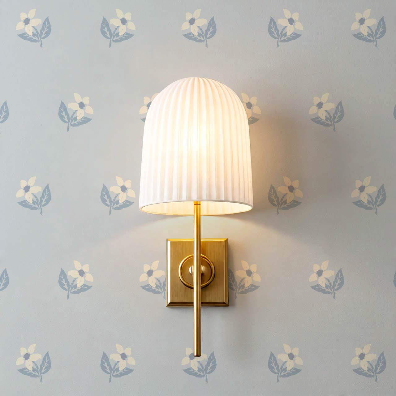 Rima Simple Anemone Blue Cream Wallpaper
