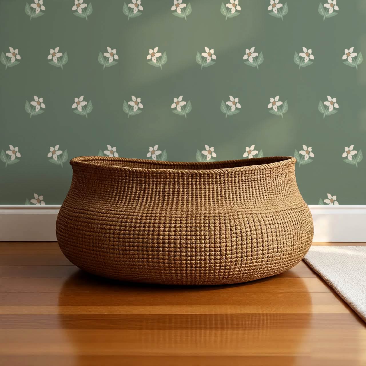 Rima Simple Anemone Green Cream Wallpaper