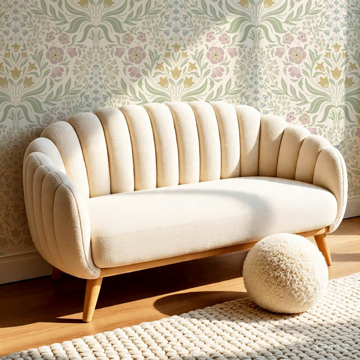 Rimia English Garden Soft Cream Sage Blush Wallpaper