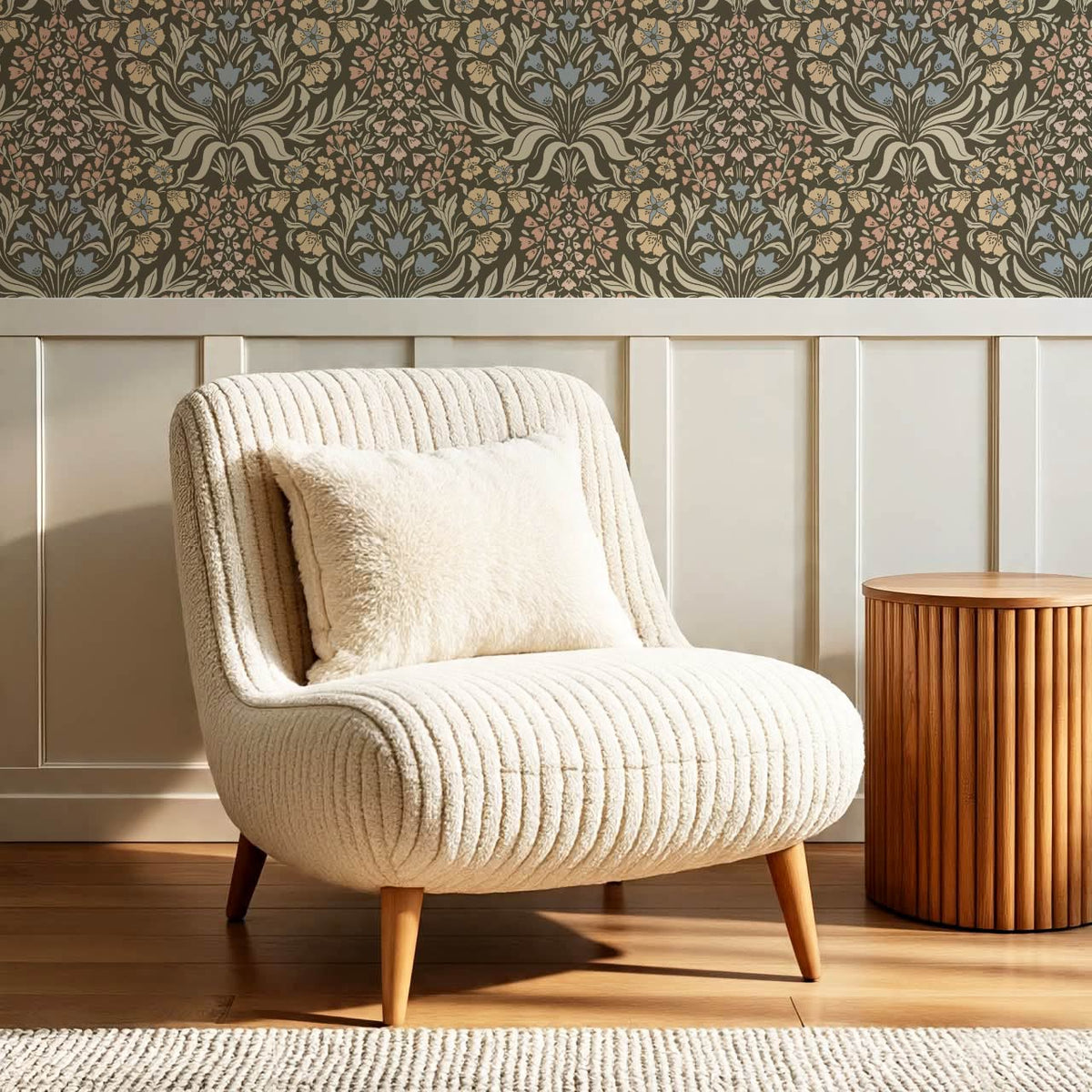 Rimia English Garden Earth Taupe Pale Mauve Wallpaper