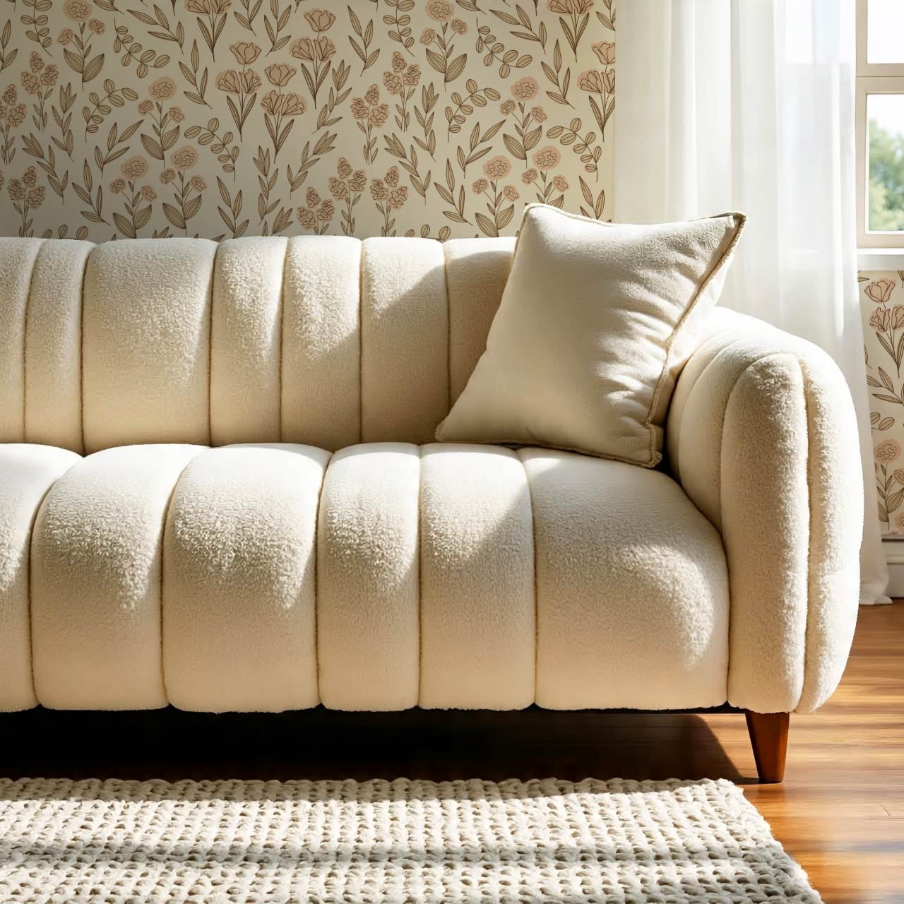 River Country Floral Yellow Peach Wallpaper