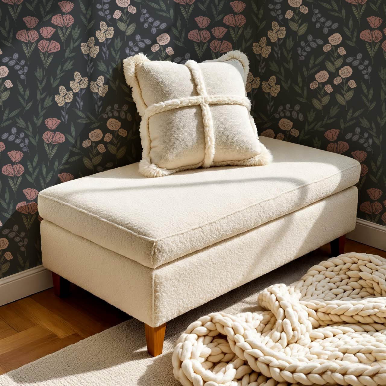 River Country Floral Moody Green Wallpaper