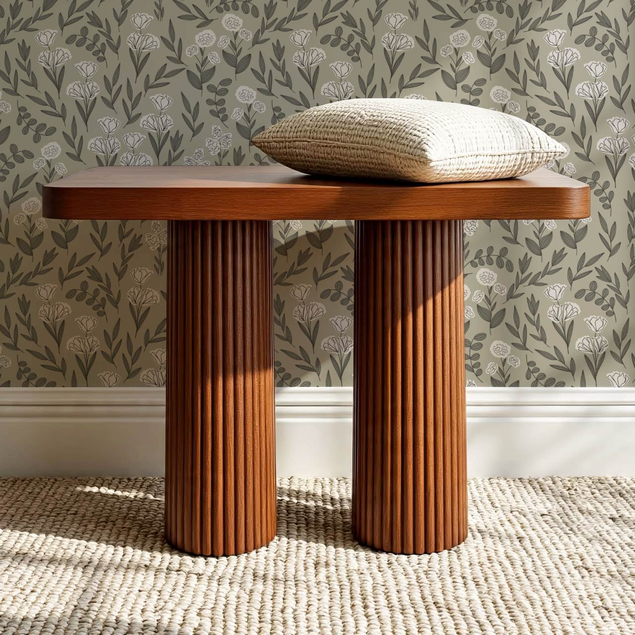 River Country Floral Olive Wallpaper