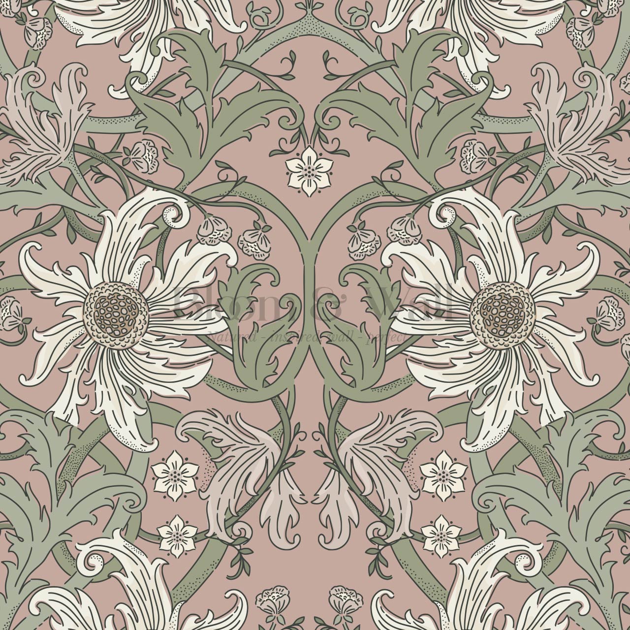 Robin Heritage Bloomery Mauve Sage Wallpaper