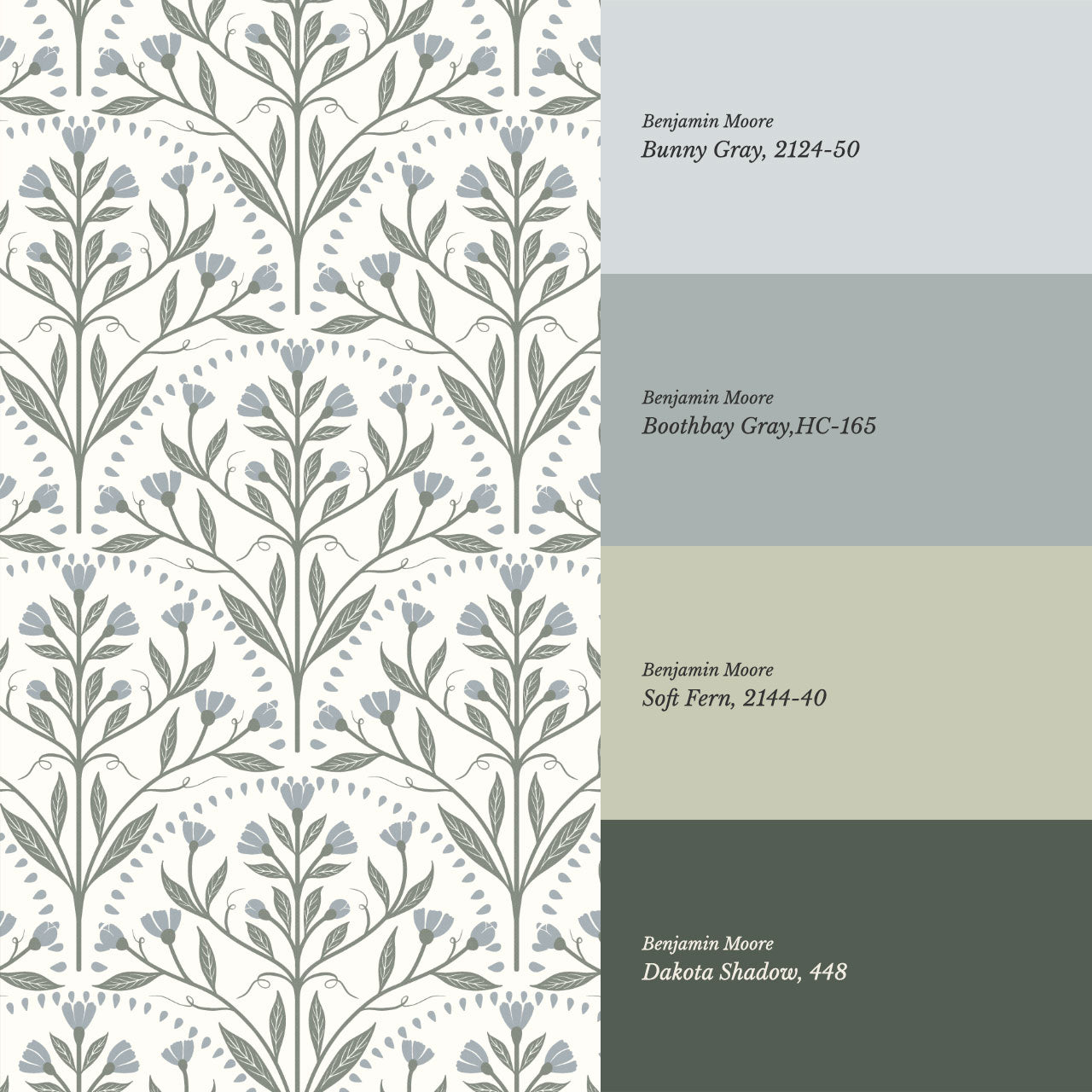Rochelle Creeping Trellis Scallop Blue Green Wallpaper