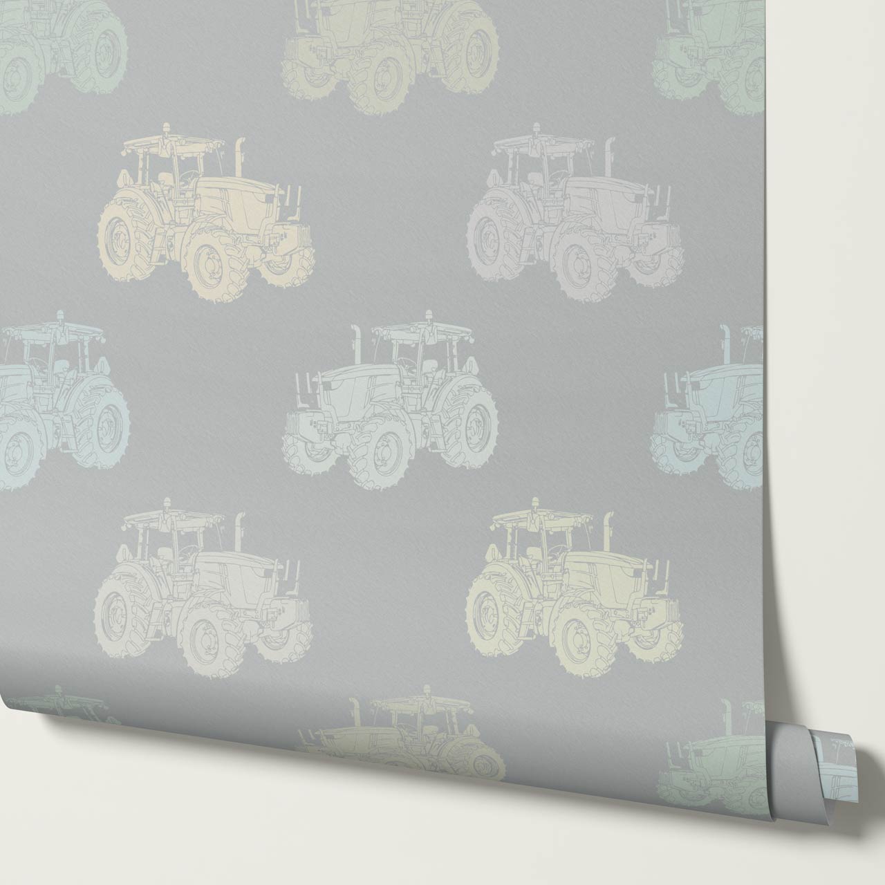 Rolli Tractor Gray Pastel Wallpaper