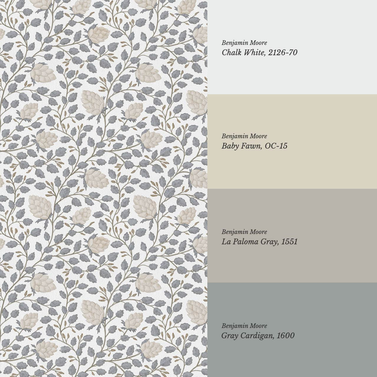 Romelia Hope Vine Bone Cream Gray Sky Wallpaper