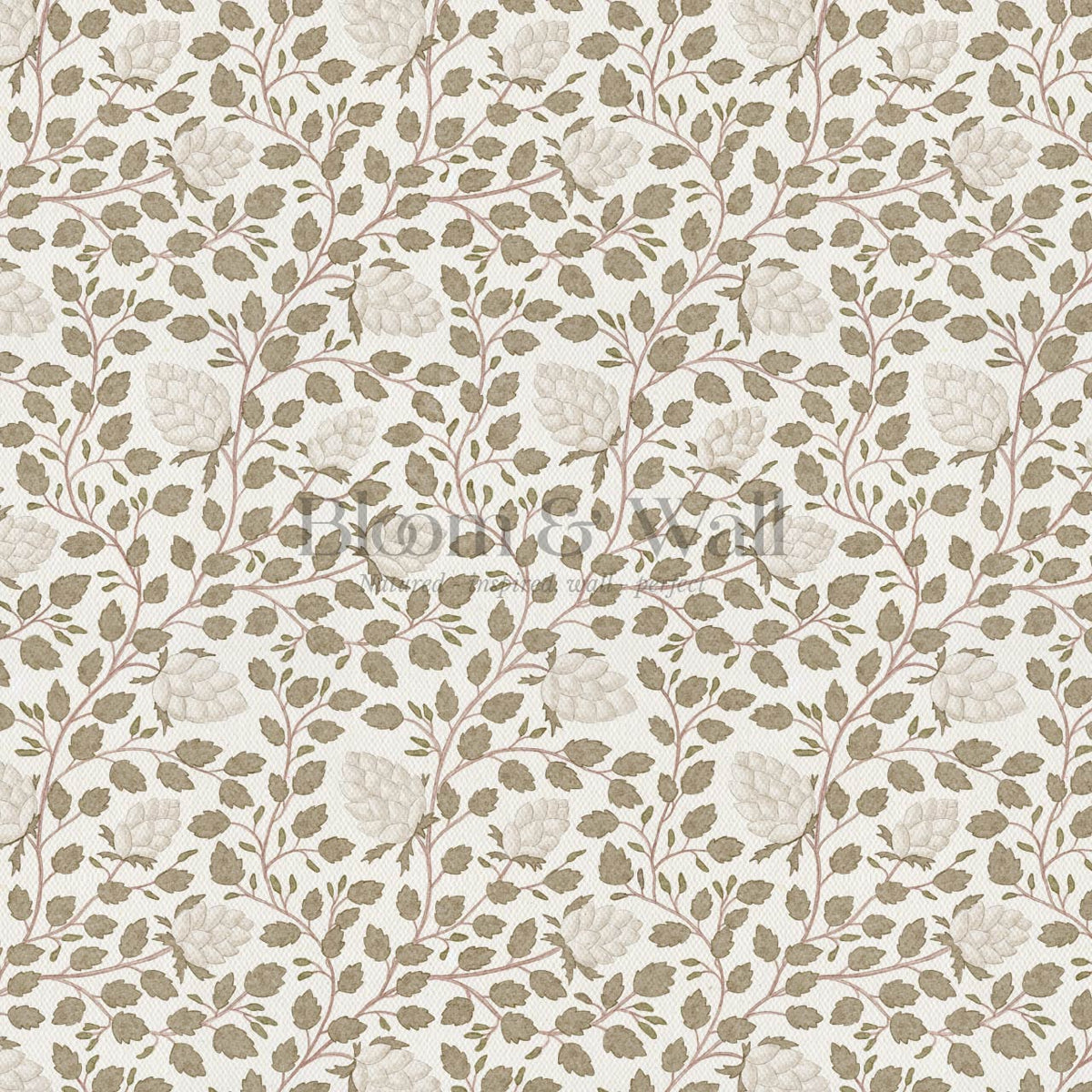 Romelia Hope Vine Neutral Beige Olive Wallpaper