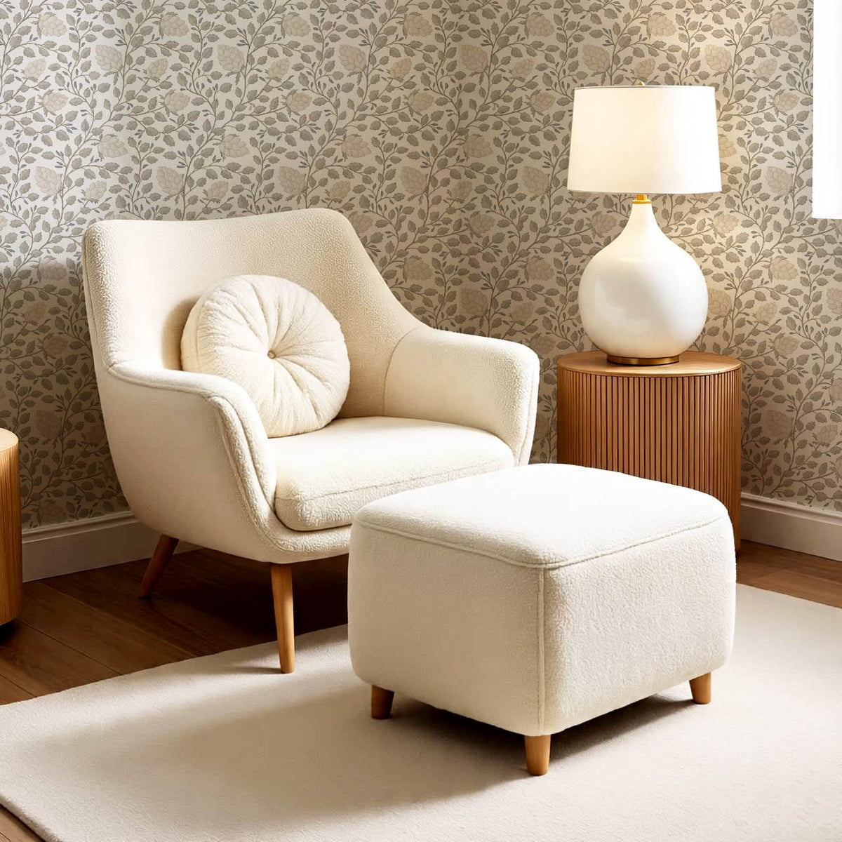 Romelia Hope Vine Soft Neutral Ivory Wallpaper