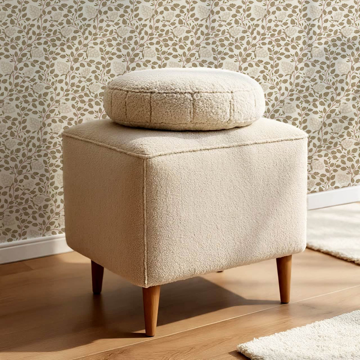 Romelia Hope Vine Neutral Beige Olive Wallpaper