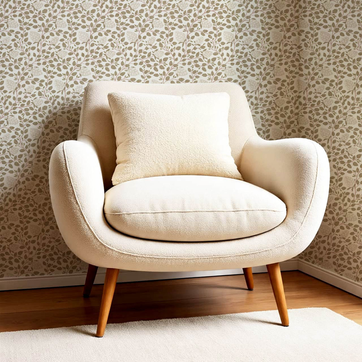 Romelia Hope Vine Neutral Beige Olive Wallpaper