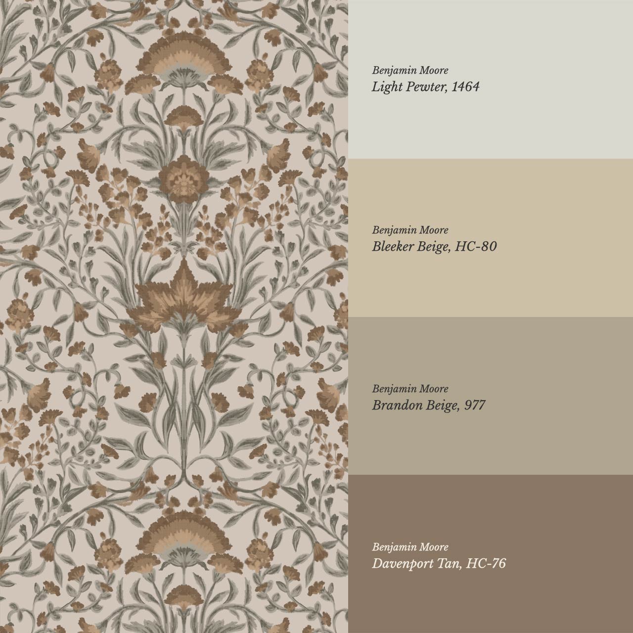 Romy Cottage Vines Autumn Brown Wallpaper