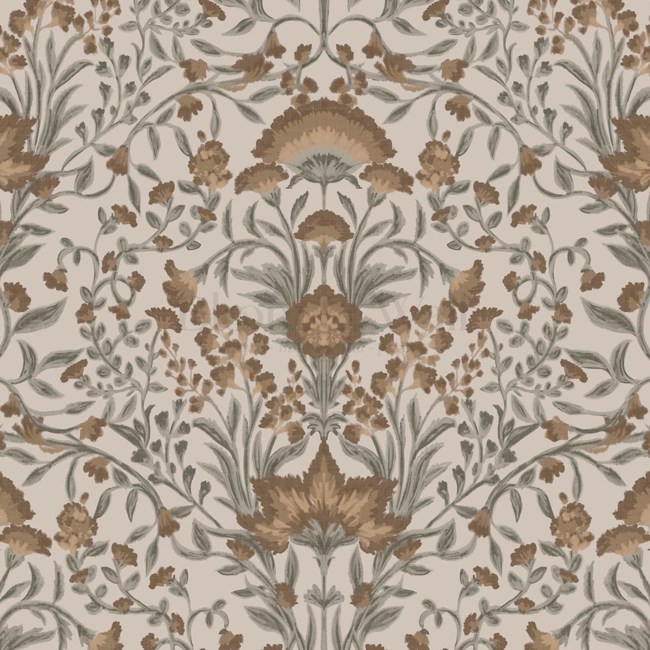 Romy Cottage Vines Autumn Brown Wallpaper
